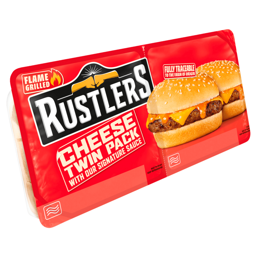 Rustlers Cheeseburger Twin Pack 2x140g
